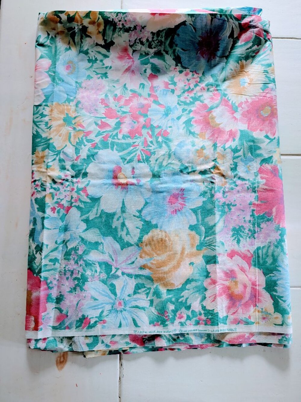 VTG Joan Kessler Concord Fabrics Floral Cotton Fabric 3.5 Yds NOS Made USA Rare
